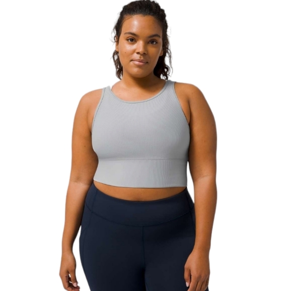 Lululemon Ribbed Power Pivot Rhino Grey Tank Size 2 - Picture 1 of 6